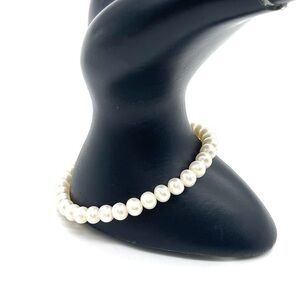 Cultured Pearl Bracelet with 925 Sterling Silver Clasp and Italy Silver